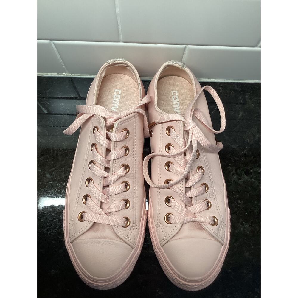 Converse Women Leather Chuck Taylor All Star Low Lux Sneaker Shoes Pink MEN5/WO7 - Picture 4 of 10